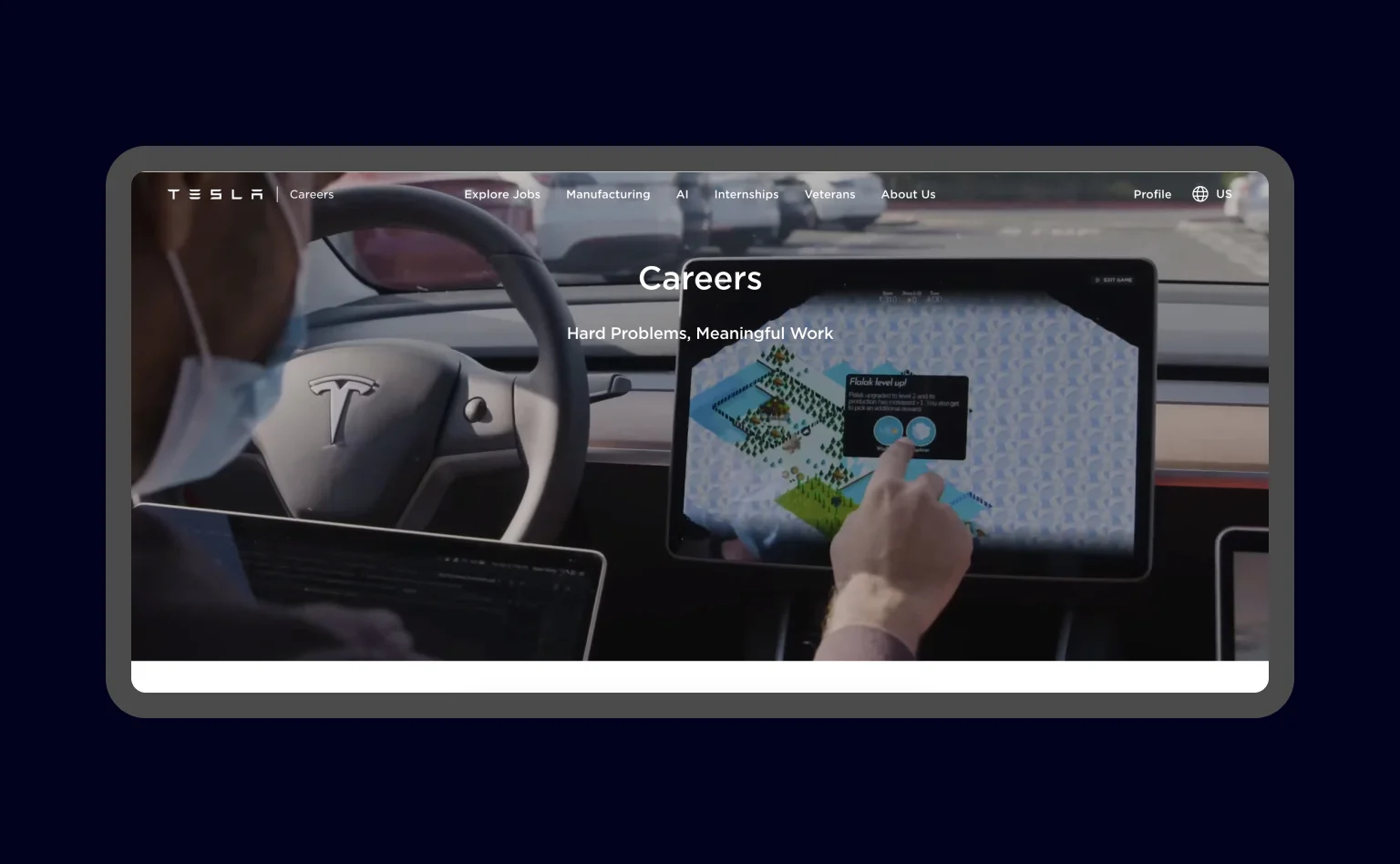 Tesla web career page