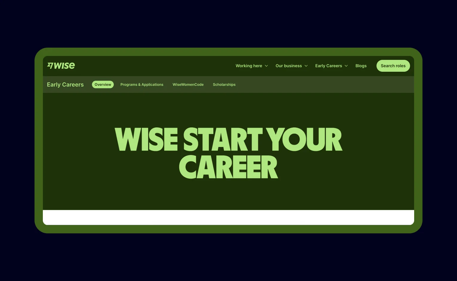 Wise career page example