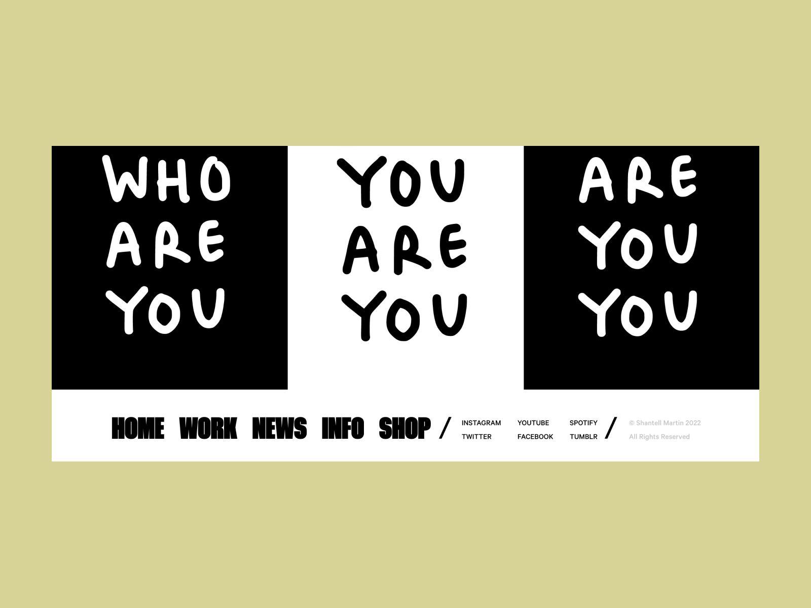 Shantel Martin: creative and minimalistic footer