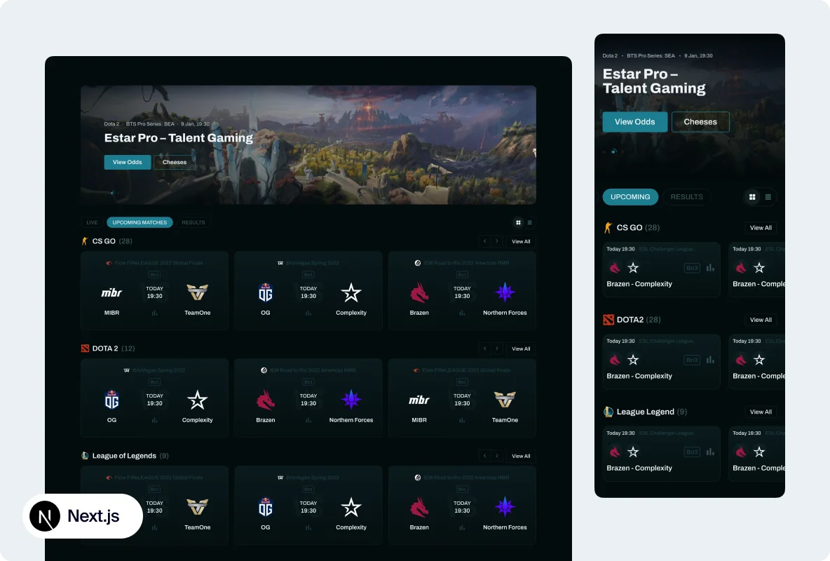 Next.js ensures enhanced performance and improved online visibility